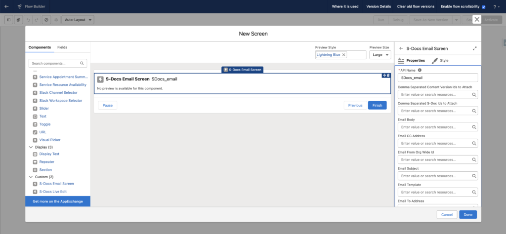 S-Docs Email for Screen Flows